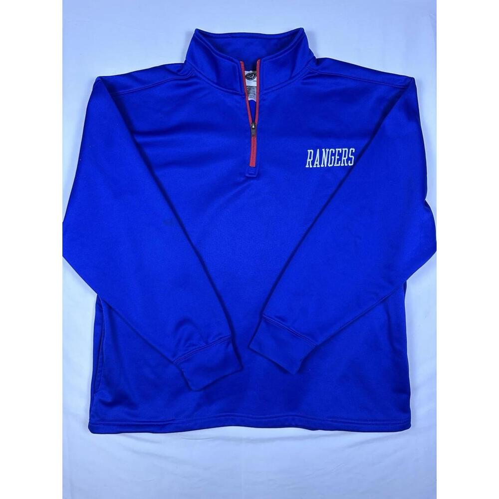 NHL New York Rangers Sweatshirt Men's XL Blue 1/4 Zip Pullover Logo